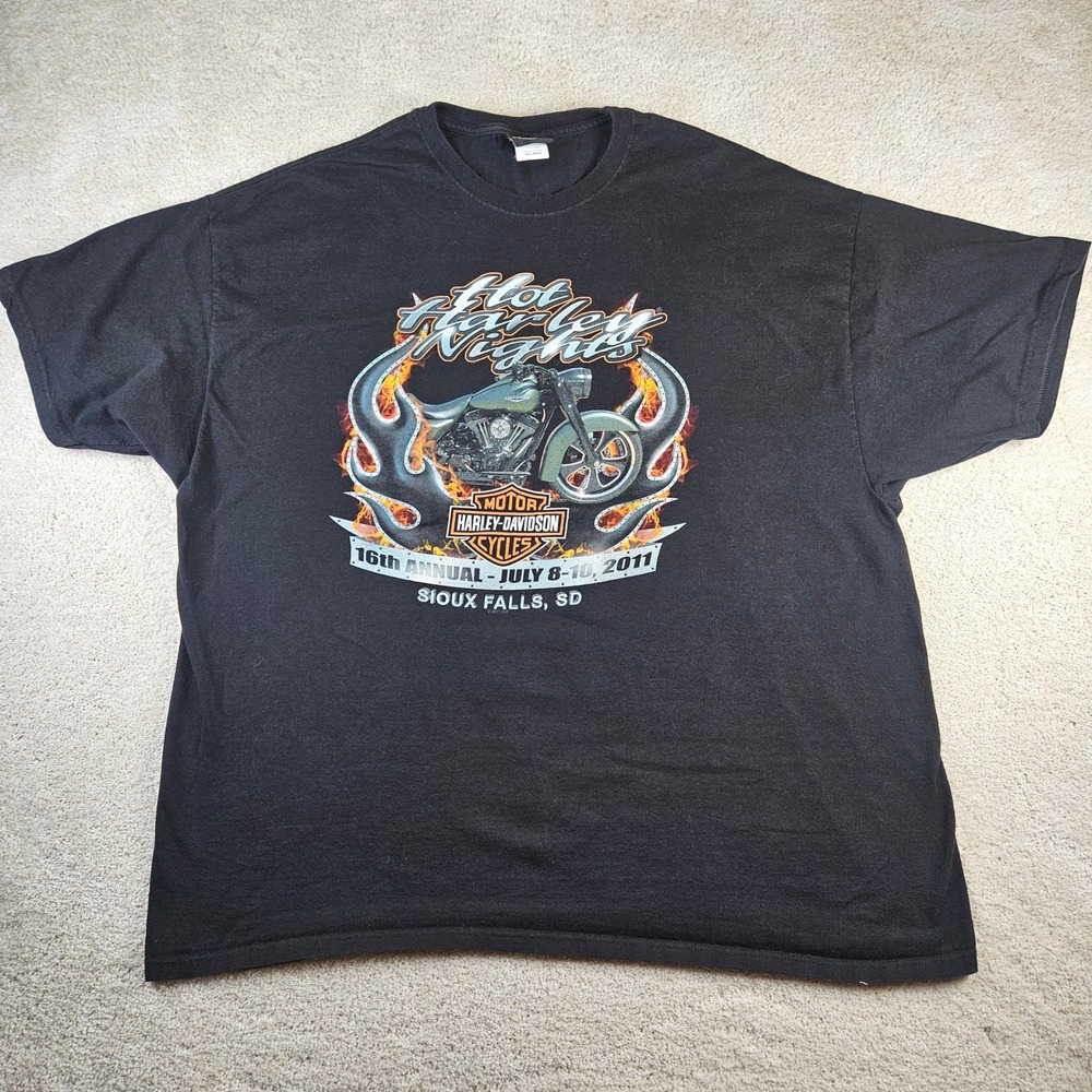 Men's Iconic‎ Harley Davidson Hot Harley Nights Sioux Falls SD T-Shirt Size 3XL
